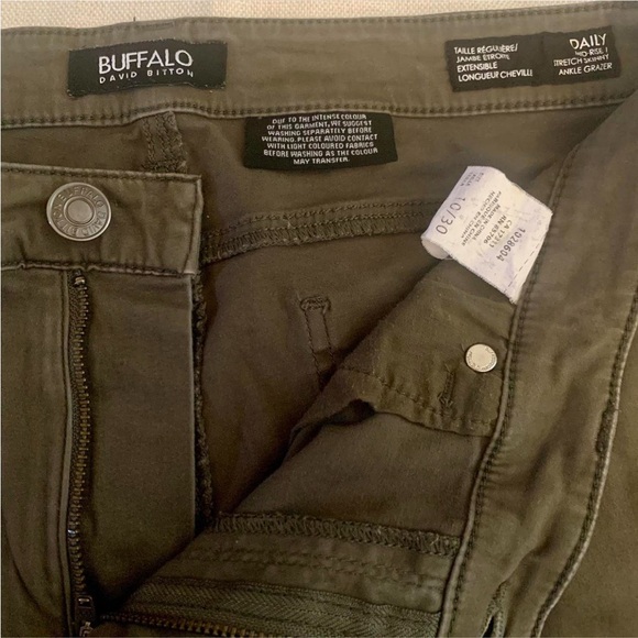 Buffalo Dave Bitton pants, dark olive green, size 10/30. - Picture 1 of 3